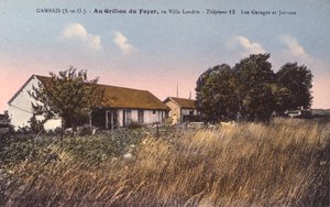 Postkarte, die das Haus von Henri Desire Landru (1869-1922) in Gambais darstellt
