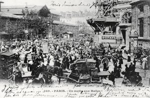 Postkarte von Les Halles, Paris, vor 1914