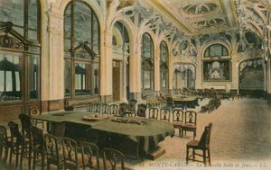 Das neue Spielzimmer in einem Casino in Monte Carlo. Postkarte von 1913.