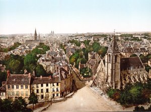 Blick auf Caen mit der Abtei Saint Etienne im Hintergrund, 1890-1900