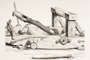 Mangonel des 15. Jahrhunderts, aus Les Arts au Moyen Age, veröffentlicht 1873 von French School