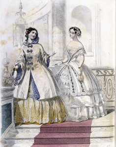 2 modische Frauen - in „Journal des Demoiselles“ 1852