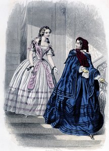 2 modische Frauen - im „Journal des Demoiselles“ 1852.