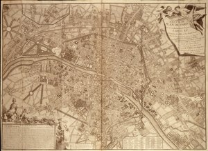 9. Plan von Paris unter Ludwig XV. - in „Continuation du traite de la police“ von French School