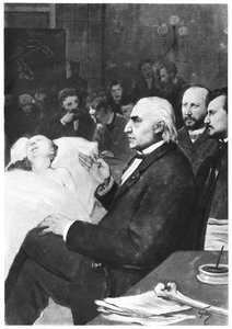 Eine klinische Lektion mit Doktor Jean Martin Charcot (1825-93) in der Salpêtrière von French School