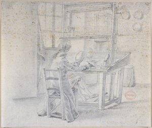 Ein Porzellanmaler in der Sèvres-Fabrik, um 1780 von French School