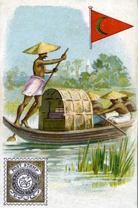 Ein Postbote auf dem Dekkan-Plateau in Indien, späte 19. Jahrhundert