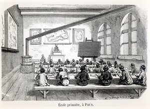 Eine Grundschule in Paris, aus Almanach du Magasin Pittoresque, 1975
