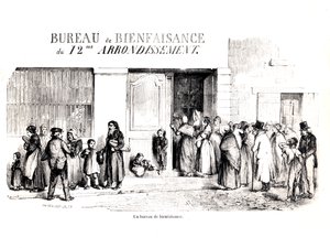Ein Wohlfahrtsbüro im 12. Arrondissement von Paris, ca. 1870
