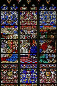 Ein Detail aus Fenster w30, das Panegyrik an St. Romain Fenster von French School
