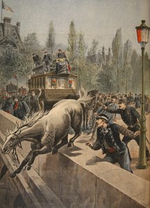Ein Pferd begeht Selbstmord, Illustration aus Le Petit Journal: Supplement illustre, 1898