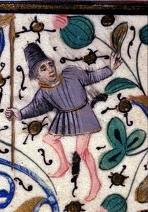 Ein Knappe. Französisches Manuskript von Petrarca (Francesco Petrarca) aus dem 13. Jahrhundert. Städtische Bibliothek von Rimini. von French School