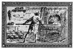 Vignette, die Brotbacken darstellt (Gravur) von French School
