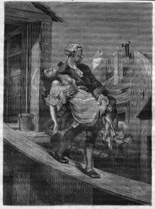 Ein junges Mädchen wird für die Freuden von König Ludwig XV. im Hirschpark entführt. Gravur in „Die Geschichte der Prostitution und Ausschweifung unter allen Völkern der Welt von der Antike bis zur Gegenwart“ von Dr. Th. -F. Debray. 1879.