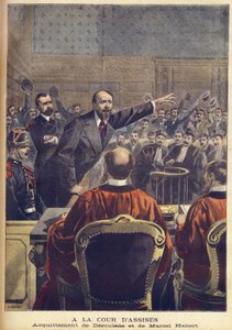 Freispruch von Paul Déroulède und Marcel Habert am Pariser Schwurgericht in „Le Petit Journal“, Juni 1899 (Gravur) von French School