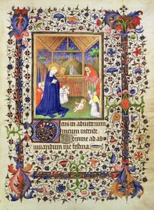 Geburt Christi, aus den Chevalier-Stunden, ca. 1420 von French School