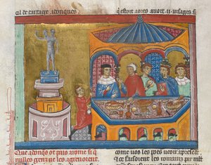 Tempel des Janus mit Senatoren, die im Vordergrund speisen, aus 