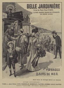 Werbung für das Bekleidungsgeschäft Belle Jardiniere, Paris von French School