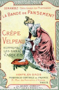 Werbekarte von „The Velpeau Crepe Dressing Band entfernt Krampfadern“ von French School