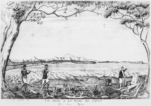 Album der Isle of Pines, Ansicht vom Strand der Pines, 1877 von French School