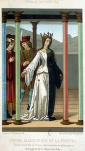 Allegorische Figur des Glücks - aus dem Manuskript von Boethius „Philosophische Trostschriften“, Ende 15. Jahrhundert von French School