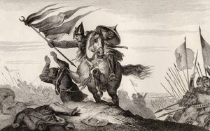 Ein französischer Ritter des 8. Jahrhunderts im Kampf, aus 