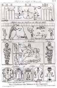 Antike ägyptische und persische religiöse und astronomische Illustrationen und Symbole