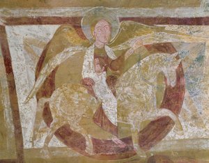Engel zu Pferd, von der Decke der Krypta von French School