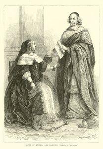 Anna von Österreich und Kardinal Mazarin von French School