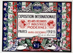 Anonymer Plakat für die Internationale Ausstellung für moderne dekorative und industrielle Kunst