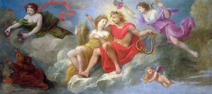 Apollo und die Jahreszeiten, von der Decke des Hotel Colbert de Villacerf, ca. 1650 von French School