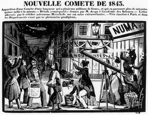 Erscheinung eines Kometen in Paris im Jahr 1843 - Gravur von French School