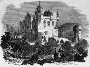 Architektur: Außenansicht von Abbotsford Castle, wo der Schriftsteller Walter Scott lebte
