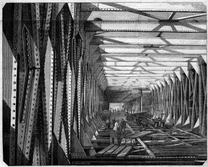 Architektur: Innenansicht der Metallbrücke von Bordeaux, Gironde (33) von French School