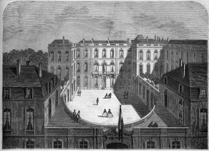 Architektur: Ansicht des Hotels de la Caisse des dépôts et consignations (18.-19. Jahrhundert), Paris von French School