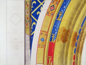 Archivolte des Denkmals über dem Hauptaltar in der Sainte-Chapelle, Paris von French School