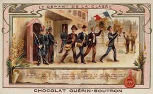 Kadetten der Armee verlassen die Akademie, um sich ihrem Regiment anzuschließen von French School