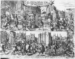 Verhaftung, Prozess und Folter von Concino Concini, Marquis und Marschall von Ancre am 24. April 1617 von French School