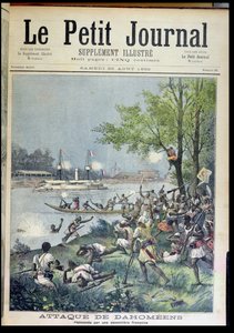 Angriff auf die Dorfbewohner von Dahomey, aus Le Petit Journal, 20. August 1892 von French School