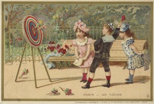 Au Bon Marché-Karten mit Kinderspielen von French School