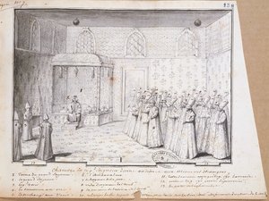 Audienzsaal des Sultans in Konstantinopel für den Empfang von Botschaftern, 1717 von French School