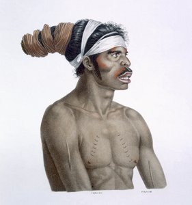Australischer Aborigine, ein Mann namens Cour-rou-bari-gal, aus New Holland, 1812 von French School