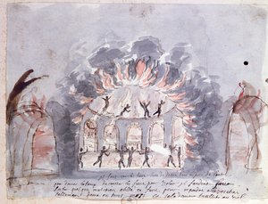 Ballettszene, die die Furien darstellt, spätes 17. Jahrhundert