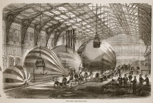 Ballonfabrik, Illustration aus Cassells Geschichte des Krieges zwischen Frankreich und Deutschland, 1870-1871 von French School