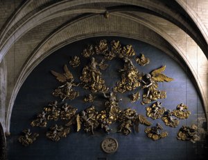 Barockarchitektur: Dekor (17. Jahrhundert). Wand am Ende des Kirchenschiffs der Kirche Unserer Lieben Frau der Engel. L