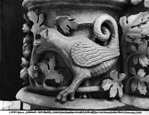 Basilisk, Kapitell aus der Kathedrale Notre Dame in Reims von French School