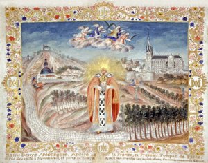 Der enthauptete Heilige Denis geht nach Saint Denis von French School