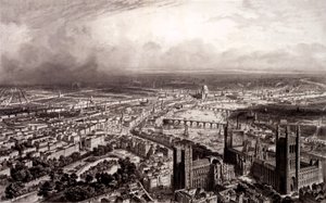 Vogelperspektive von London, ca. 1840-55 von French School