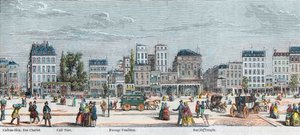 Boulevard du Temple Südseite - Rue Charlot - Café Turk - Passage Vendôme - Rue du Temple - Gravur in „Tableau-de-Paris“ von Edmond Texier 1852 von French School
