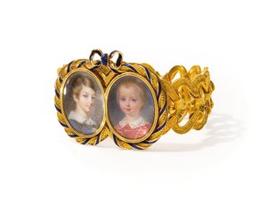 Armband mit zwei Miniaturen, Morel & Cie, ca. 1845